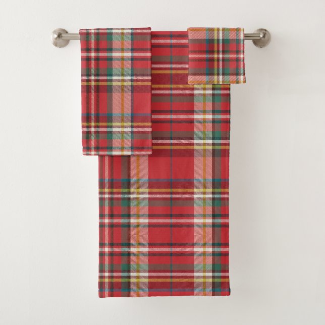 Nom de script Monogramme Carreaux Rustique Rouge (En situation)