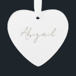 Nom de script personnalisé Acrylique cardiaque<br><div class="desc">Nom du script Simple Heart Ornament. Année sur le dos. Acrylique.</div>