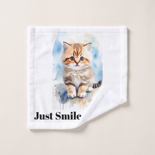 Nom de texte humoristique d'image de chat (Gant de toilette)