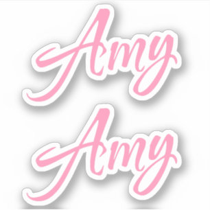 Nom décoratif Amy en rose x2 Sticker