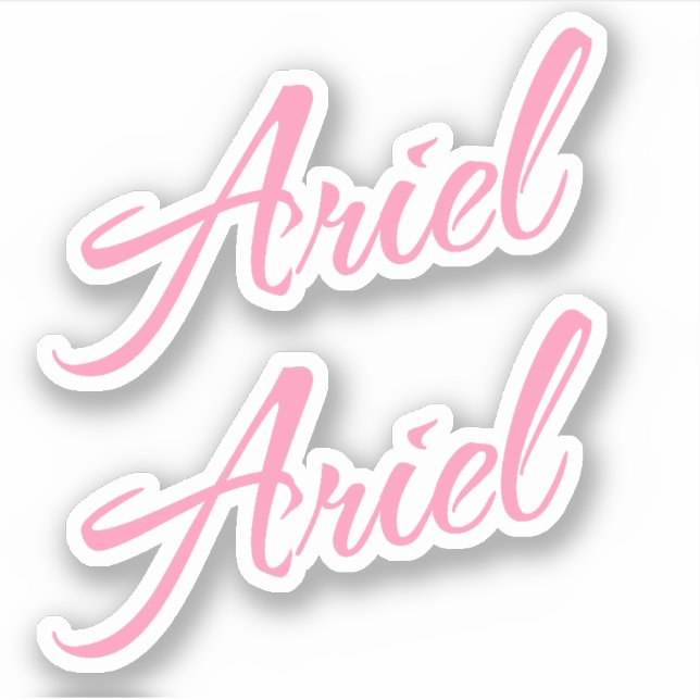 Nom décoratif Ariel en rose x2 Sticker (Devant)