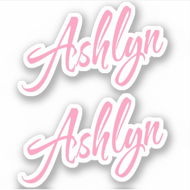Nom décoratif Ashlyn en rose x2 Sticker (Devant)