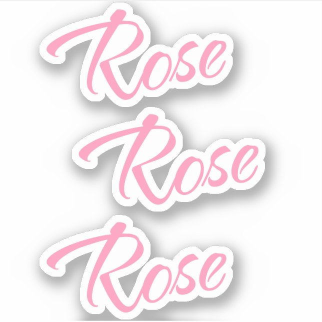 Nom décoratif rose en rose x3 Sticker (Devant)