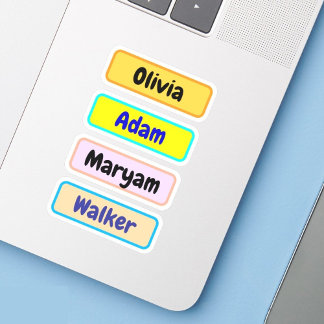 Nom d'enfant étanche Étiquettes, Nom Stickers Pour