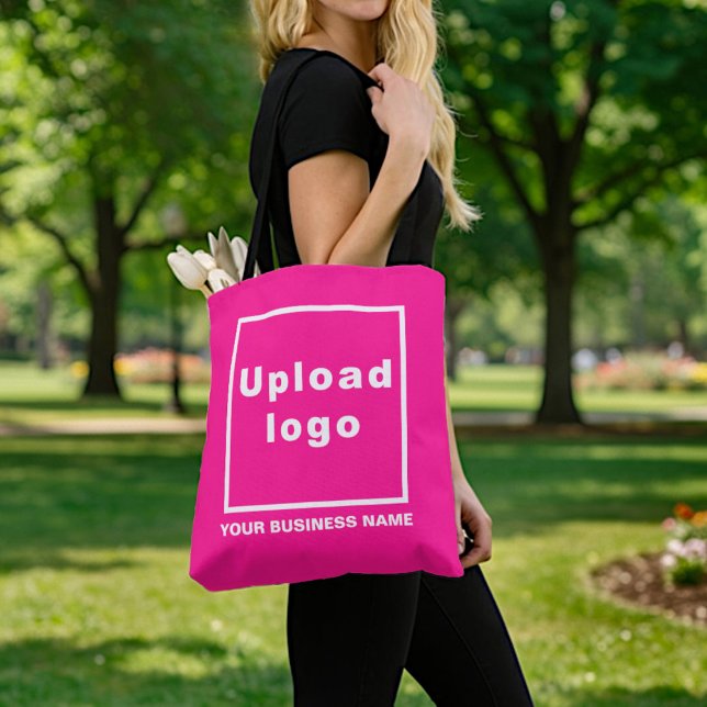 Nom d'entreprise et logo | Sac fourre-tout rose (Créateur téléchargé)