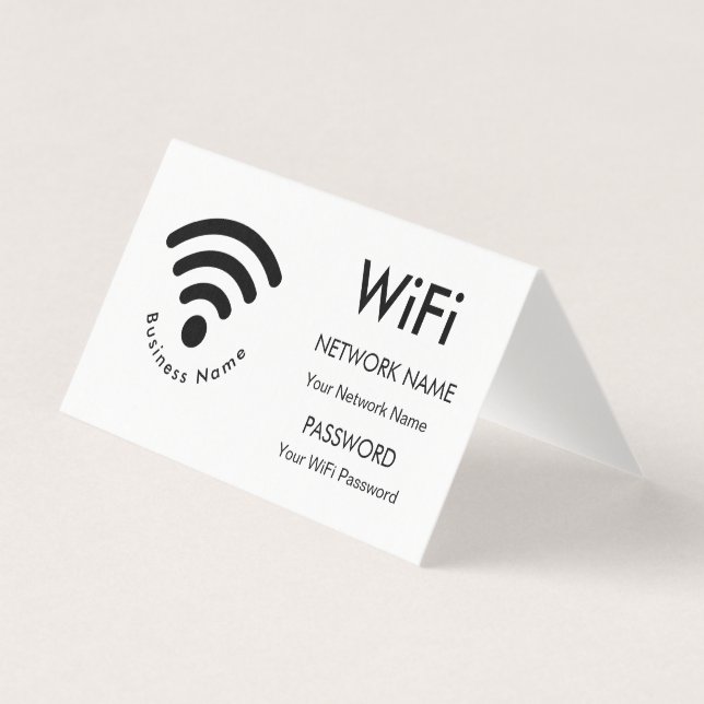 Nom d'entreprise personnalisé Détails Wifi Blanc (Front)
