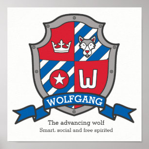Nom des garçons Wolfgang signifiant affiche du bou