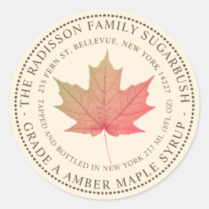NOM D'ÉTAT DU SYRUP MAPLE ÉTIQUETTE IVORY