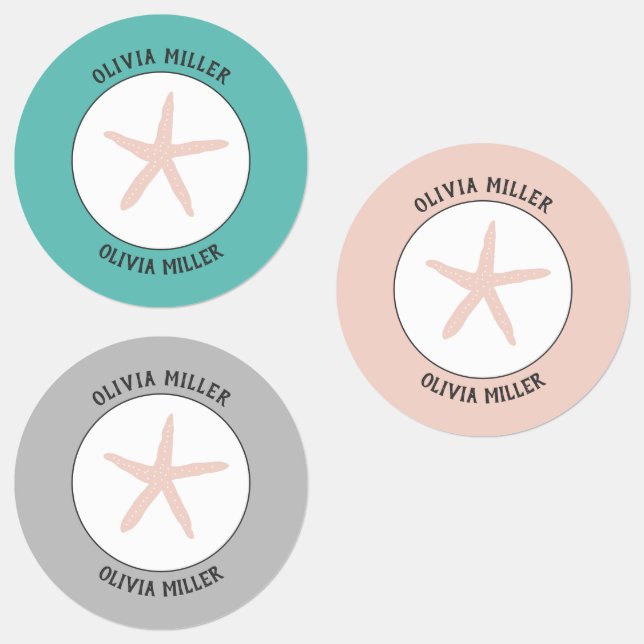 Nom d'étoile de mer étanche étiquettes pour le cam (Groupe)