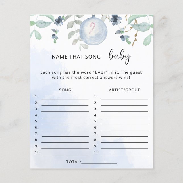 Nom d'hiver pour ce jeu de chanson de shower bébé (Devant)
