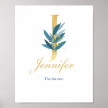 Nom d'imprimé de nursery, Lettre J, décoration mur