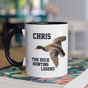 Nom drôle Duck Hunter Légende Mallard Sports Mug
