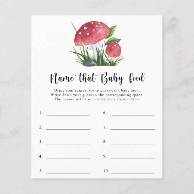 Nom du Baby shower de champignons Jeu d'aliments p (Devant)