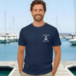 Nom du bateau du capitaine nautique Ancre T-shirt<br><div class="desc">Nom du bateau du capitaine nautique Ancre T-shirt bleu M</div>