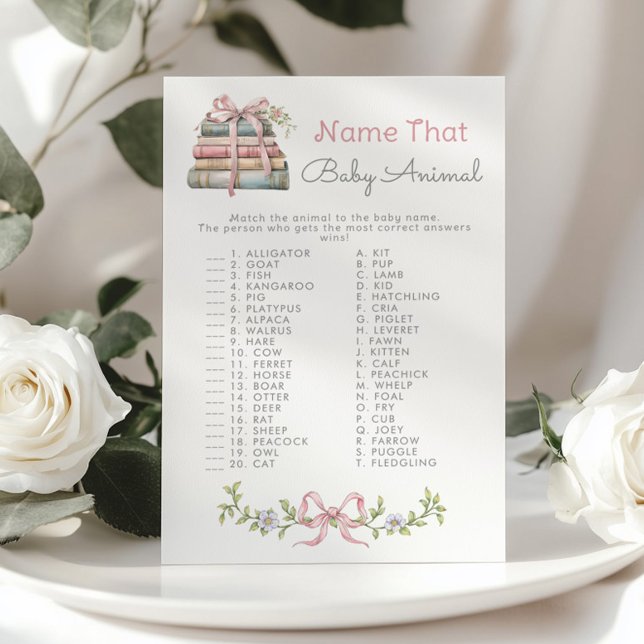Nom du bébé Animal Storybook jeu de Baby shower (Créateur téléchargé)