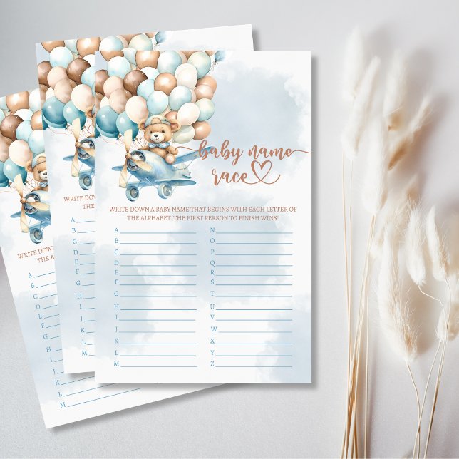 Nom du bébé Race Baby shower partie (Baby Name Race Baby Shower Party Game)