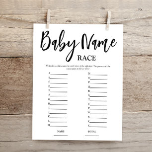Nom du budget Race Baby shower Jeu
