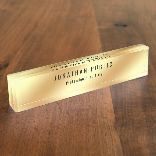 Nom du bureau Plaques Faux Gold Modèle Signes du b (Taille)