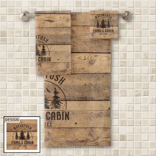 Nom du Cabine de famille Rustic Wood Personnalisé