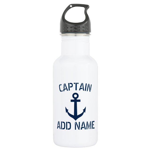 Nom du capitaine de bateau personnalisé bouteille  (Devant)