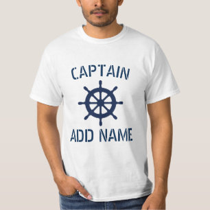 Nom du capitaine de bateau personnalisé t-shirts 