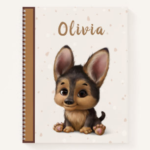 Nom du chien animal de chiot mignon Carnet tiré à