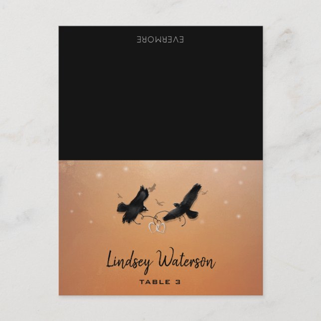 Nom du client Carte de table imprimée Ravens Hallo (Devant)