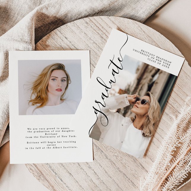 Nom du diplômé simple Faire-part d'études (Créateur téléchargé)