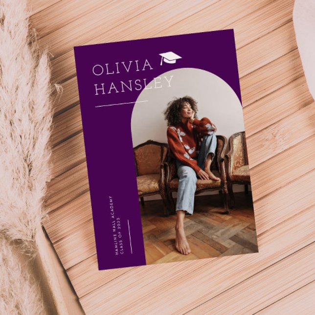 Nom du diplômé Violet Arch Faire-part de diplôme (Créateur téléchargé)