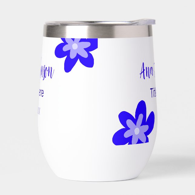 Nom du doodle fleur bleu année 20XX profession (Gauche)