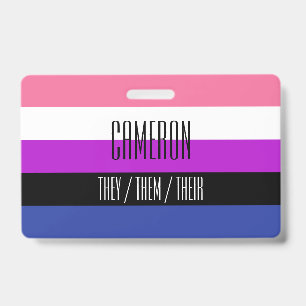 Nom du drapeau genderfluid / Badge de pronom