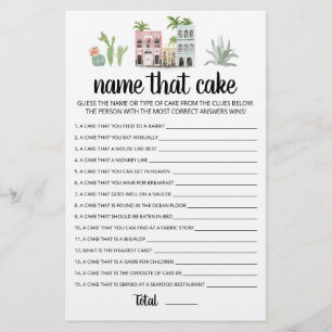 Nom du gâteau Partie jeu avec réponses