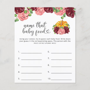 Nom du jeu de douche pour aliments pour bébés