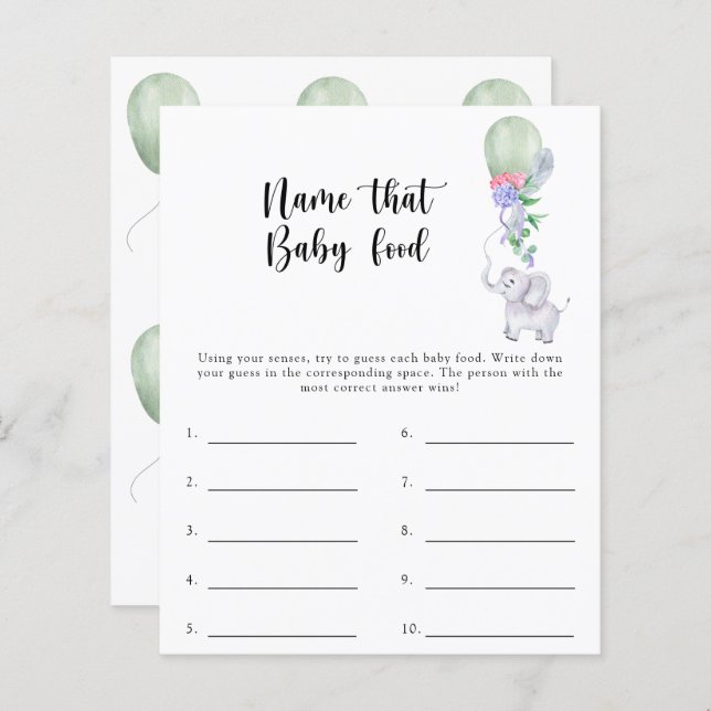 Nom du jeu de douche pour aliments pour bébés (Devant / Derrière)