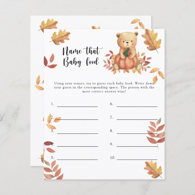 Nom du jeu de douche pour aliments pour bébés (Devant / Derrière)