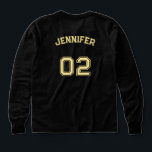 Nom du joueur Jersey Nombre Filles Black Long Manc<br><div class="desc">Créez votre propre personnalisation, personnalisée, premium, cool style faux or typographie / police / script, monogrammed nom de joueur jersey numéro couleur noire, col de l'équipe classique, confortable, exceptionnellement doux, lisse, léger, tissu tri-mélangé pré-rétréci, jeune équipe / club / ligue / personnel unisex filles ados à manches longues tee -...</div>