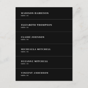 Nom du Mariage noir Carte de place do-it-yourself