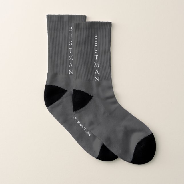 Nom du meilleur homme Date Mariage Chaussettes (Paire)