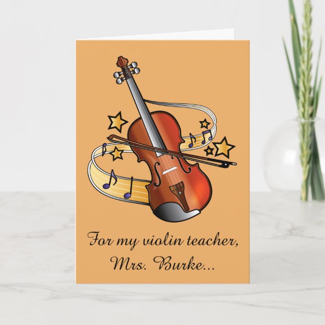 Nom du Merci de l'enseignant de violon personnalis (Devant)