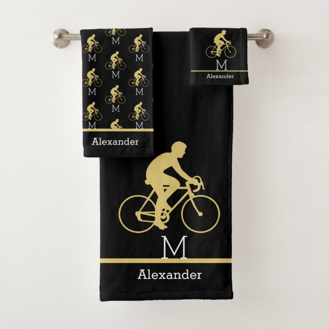 Nom du monogramme Bicyclette Gold Noir (En situation)