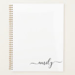 Nom du monogramme blanc noir moderne<br><div class="desc">Nom du monogramme simple de script noir et blanc. Cela rend le cadeau parfait pour 16 ans,  mariage,  douche nuptiale,  anniversaire,  baby shower ou bachelorette pour quelqu'un qui aime le luxe glam et les styles chic.</div>