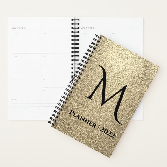 Nom du monogramme de Parties scintillant or élégan (Devant avec enveloppe)