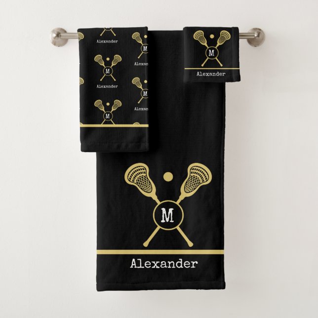 Nom du monogramme Lacrosse Gold Black (En situation)