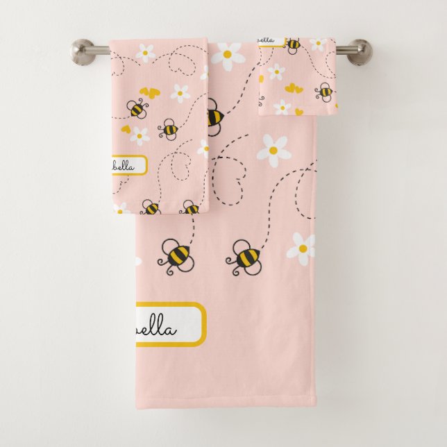 Nom du monogramme mignon Bee Daisy (En situation)