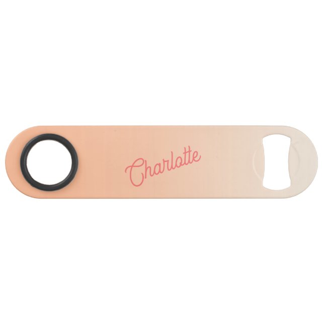 Nom du monogramme Peach moderne (Devant (Horizontal))