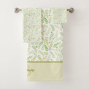 Nom du monogramme personnalisé Nature Fern Motif f