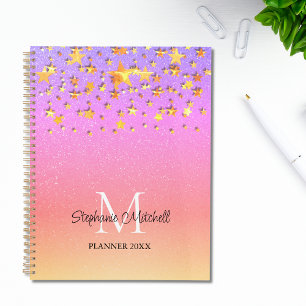 Nom du monogramme Rainbow Gold Stars