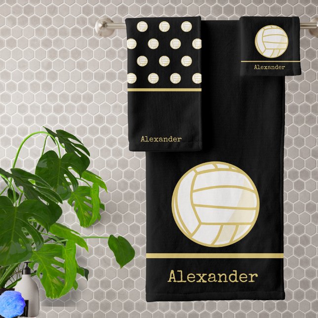 Nom du monogramme Volleyball Gold Black (Créateur téléchargé)