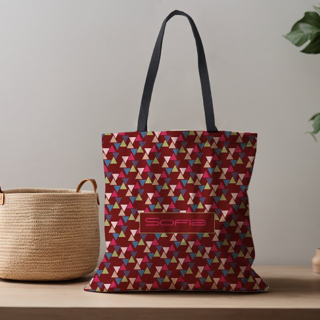 Nom du motif triangle Abstrait sac fourre-tout rou (Créateur téléchargé)