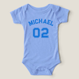 Nom du petit garçon Jersey Numéro Sport Coton doux